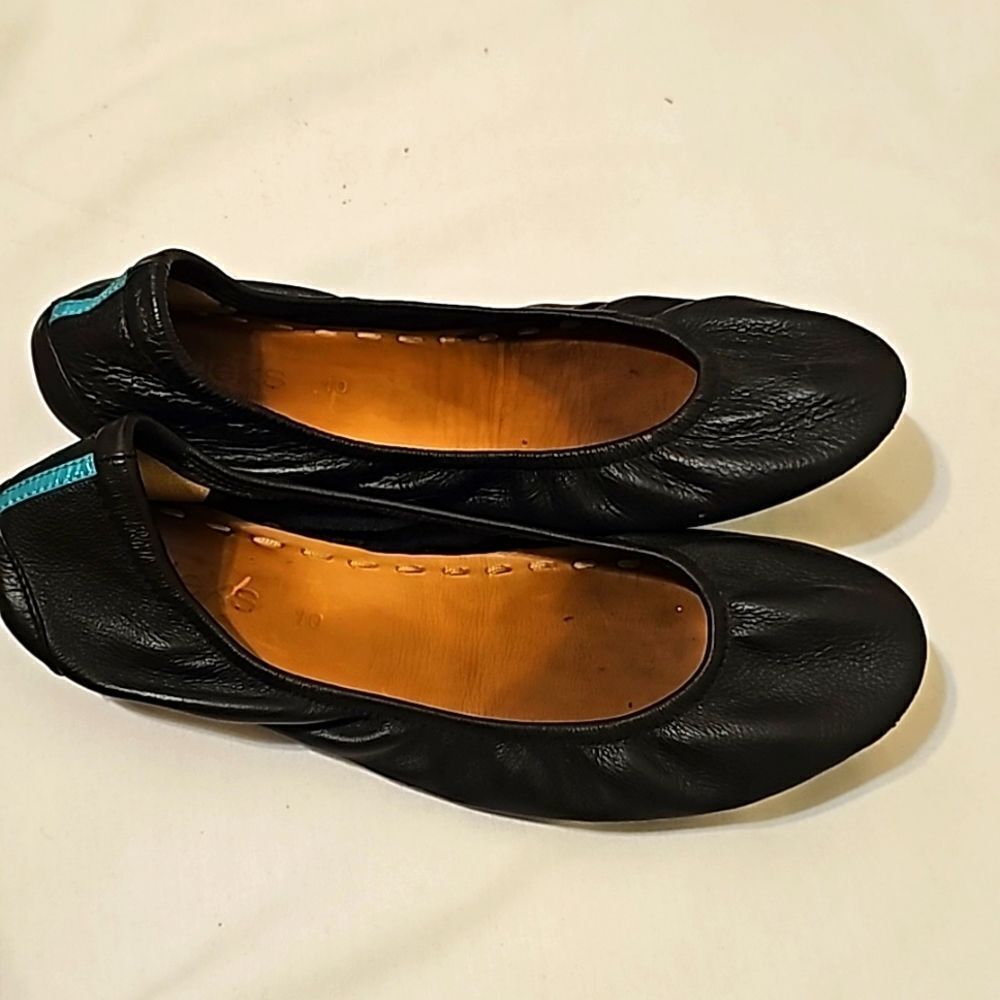 - Tieks By Gavrieli Matte Black Leather Classic Ballet Flats Size 10